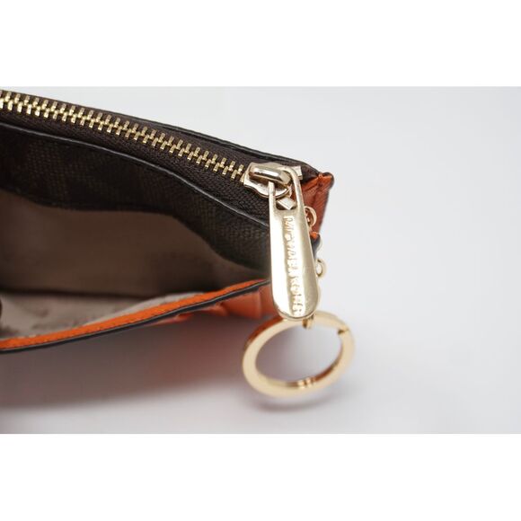 Michael Kors Fulton Small Top Zip Coin Pouch w/ ID and Keyring Dark Brown - Picture 4 of 6